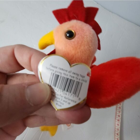 TY Beanie Babies STRUT Red Rooster Chicken Plush Collectible Tag Retired 1996 - Picture 5 of 6